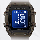 Годинник бежевий кварцовий з прямокутним циферблатом з каучуковим ремінцем, фото 5