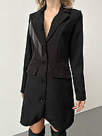 Платье пиджак с бахромой, цвет черный, 42-44,46-48
