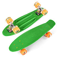 Скейт Пенни борд (доска 55х15см, колёса PU со светом, диаметр 6см) Best Board 1705 Зеленый