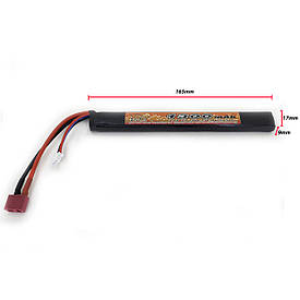 Акумулятор LiPo 7.4V 1300mah - stick 25-50C pack for AK series Т-конектор (VBPower) (для страйкболу)