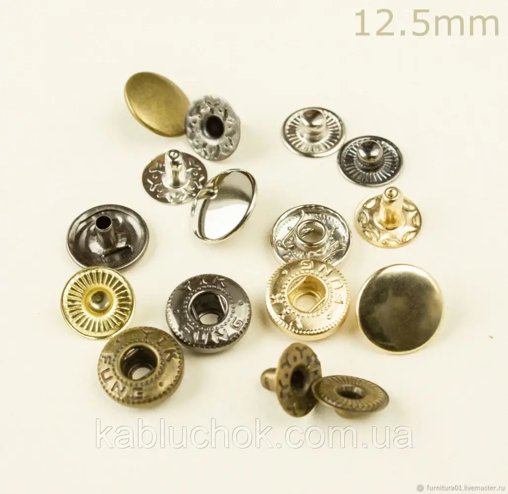 Кнопка альфа 12,5 мм (від 10 шт), фото 1