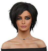Перука брюнетки коротка Black, термоволокно XOUJE
