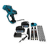 Міні пила акумуляторна Hitman (HA/chs-5R8i 62v 2-шина, 3-ланцюг, 2-АКБ), фото 4