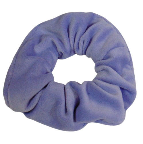 Велика велюрова гумка для волосся Handmade 14 см бузкова, фото 1