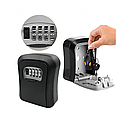 Міні сейф для ключів з кодовим замком чорний Антивандальний зовнішній міні сейф, фото 7