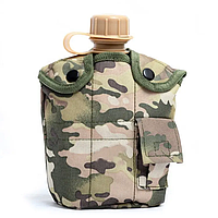 Фляга армейская для воды 1 литр с чехлом и котелком мультика