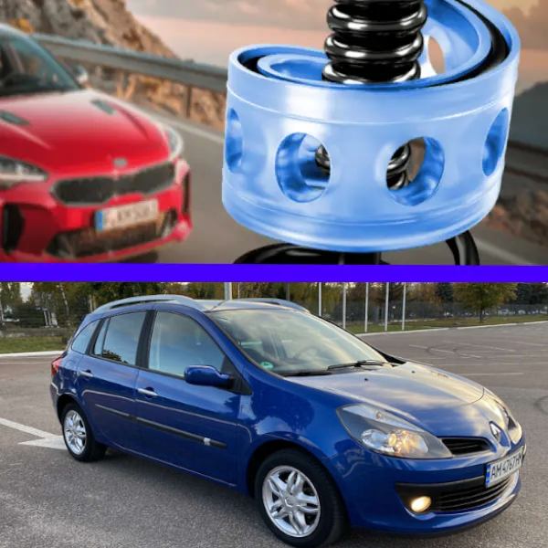 Автобафери силіконові на передні пружини Renault Clio III 2005-2012 (проставки, подушки пружини)