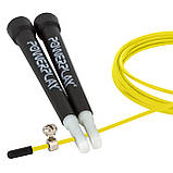Скакалка швидкісна PowerPlay 4202 Ultra Speed Rope Жовта (2,9m.), фото 3