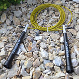 Скакалка швидкісна PowerPlay 4202 Ultra Speed Rope Жовта (2,9m.), фото 6