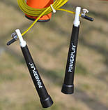 Скакалка швидкісна PowerPlay 4202 Ultra Speed Rope Жовта (2,9m.), фото 9