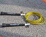 Скакалка швидкісна PowerPlay 4202 Ultra Speed Rope Жовта (2,9m.), фото 11