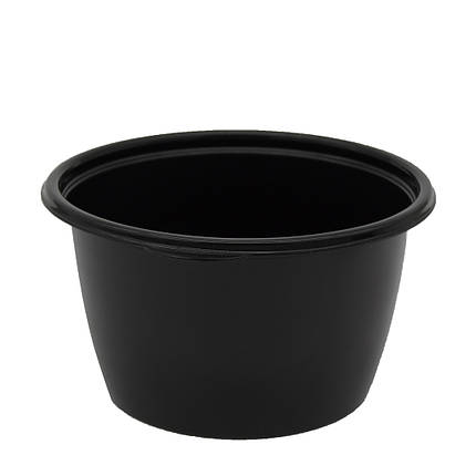 Супник пластиковий круглий для холодних і гарячих страв Чорний 750 мл Без кришки 50шт/уп, фото 1