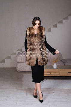 Жилет з хутра єнот🤎