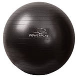 М'яч для фітнесу (фітбол) PowerPlay 4001 Ø65 cm Gymball  Чорний + помпа, фото 3