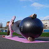 М'яч для фітнесу (фітбол) PowerPlay 4001 Ø65 cm Gymball  Чорний + помпа, фото 6