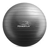 М'яч для фітнесу (фітбол) PowerPlay 4001 Ø65 cm Gymball  Чорний + помпа, фото 11