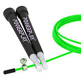 Скакалка швидкісна PowerPlay 4202 Ultra Speed Rope Зелена (2,9m.), фото 3