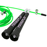Скакалка швидкісна PowerPlay 4202 Ultra Speed Rope Зелена (2,9m.), фото 4