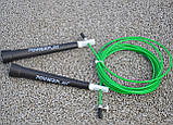 Скакалка швидкісна PowerPlay 4202 Ultra Speed Rope Зелена (2,9m.), фото 11