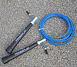 Скакалка швидкісна PowerPlay 4202 Ultra Speed Rope Синя (2,9m.), фото 7