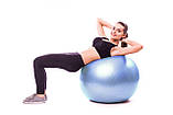 М'яч для фітнесу (фітбол) PowerPlay 4001 Ø75 cm Gymball  Sky Blue + помпа, фото 7