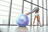 М'яч для фітнесу (фітбол) PowerPlay 4001 Ø75 cm Gymball  Sky Blue + помпа, фото 9