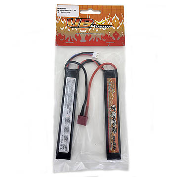 Акумулятор Li-Po 7.4V 1300mah - 2 stick 20-40C Т-конектор (VBPower) (для страйкболу), фото 3
