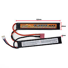 Акумулятор Li-Po 7.4V 1300mah - 2 stick 20-40C Т-конектор (VBPower) (для страйкболу), фото 4