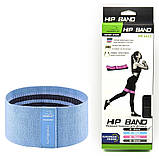Тканева гумка для фітнесу та спорту PowerPlay 4111 Hip Band M Medium Блакитна (d_76cm), фото 8