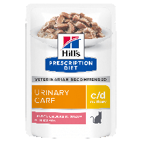 Hill s Prescription Diet c/d Вологий корм для котів, догляд за сечовидільною системою, з лососем, пауч, 85 г