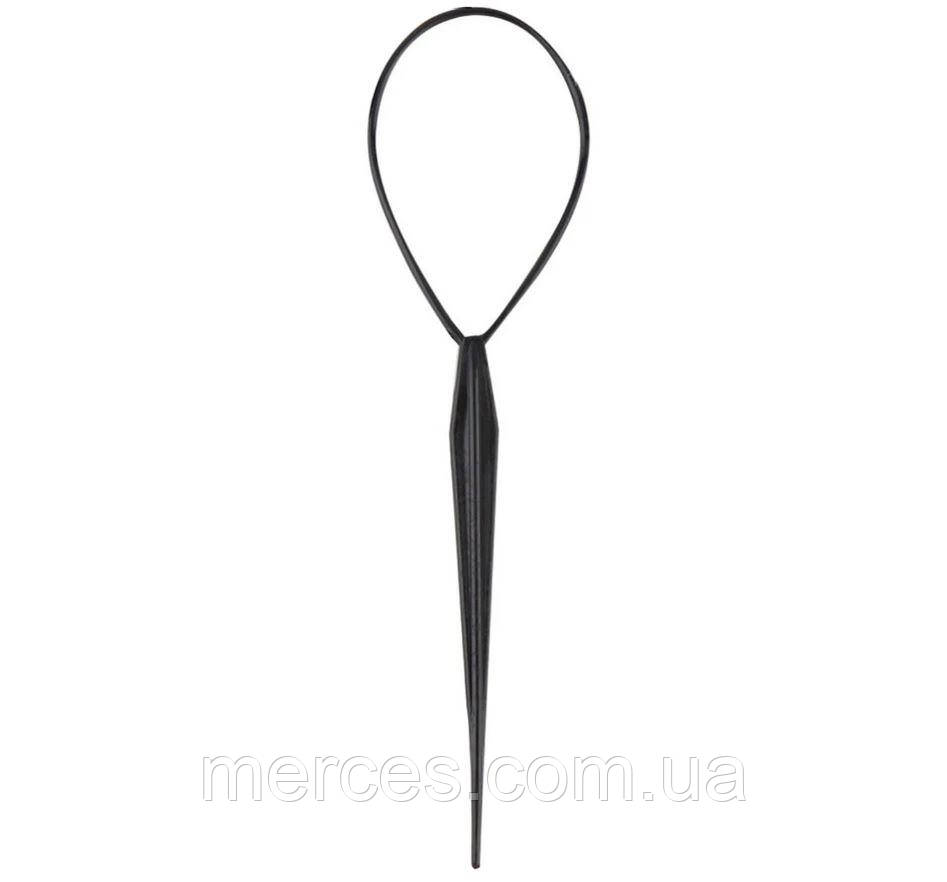 Петля для зачісок чорна петля для плетення волосся петелька для моделювання зачіски створення хвоста, фото 1