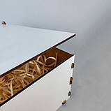 Коробка подарункова дерев'яна З днем народження! 20x20x10 см (біла), фото 3