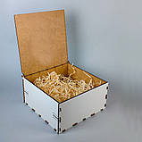 Коробка подарункова дерев'яна З днем народження! 20x20x10 см (біла), фото 5