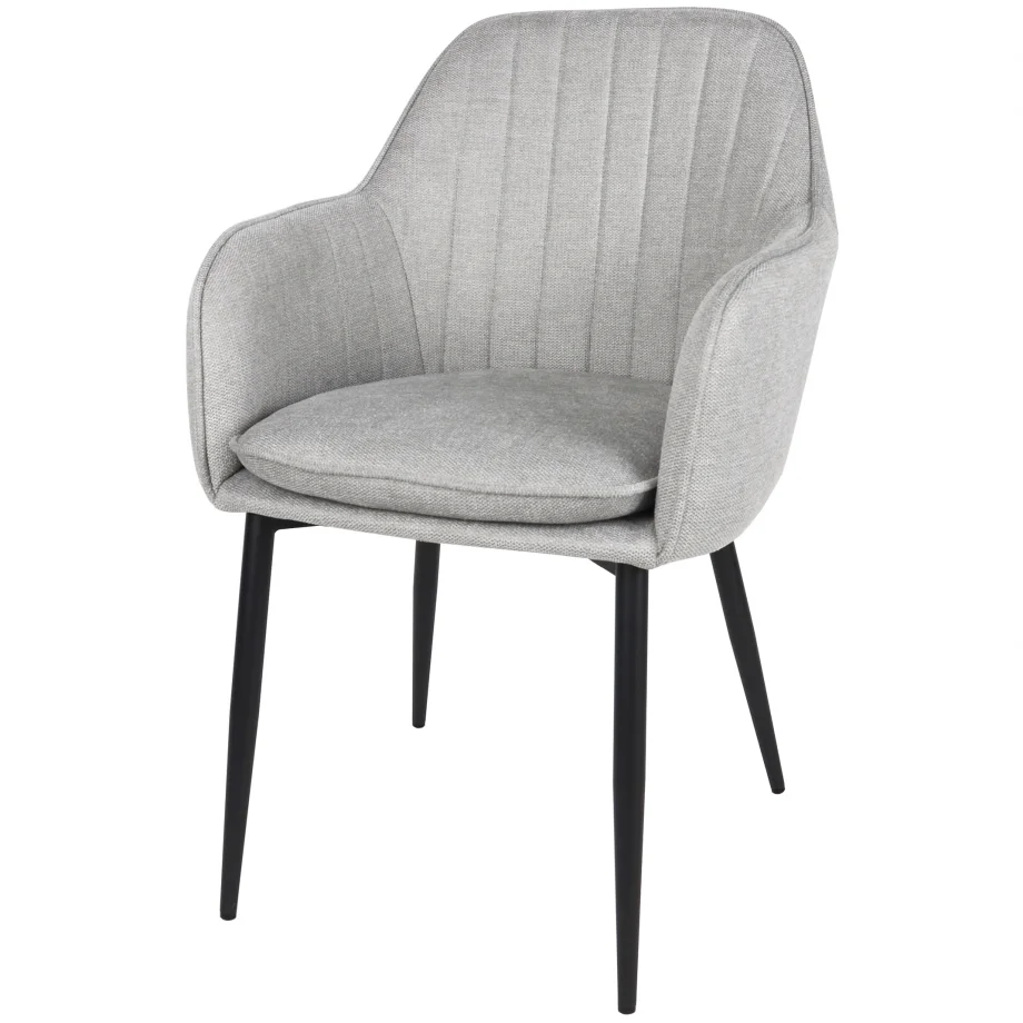 Cтілець Emily чорний каркас/ тканина світло-сіра TM Intarsio