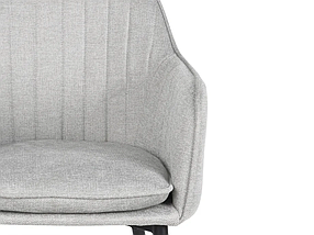 Cтілець Emily чорний каркас/ тканина світло-сіра TM Intarsio, фото 5