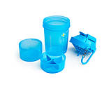 Шейкер спортивний SmartShake Original2GO 600ml Neon Blue, фото 4