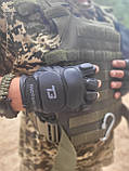 Рукавички тактичні шкіряні без пальців TACTIGEAR PS-8801 Patrol Black L, фото 8