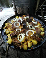 Сковорода 40 см з отвором для швидкого приготування зі знімним ніжками та кришкою, фото 5