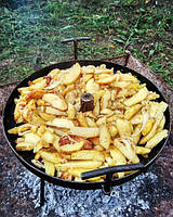 Сковорода 40 см з отвором для швидкого приготування зі знімним ніжками та кришкою, фото 6