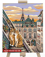 Картины по номерам Кошки на крыше 40х50 Данко Тойс KpN-40х50-02-06