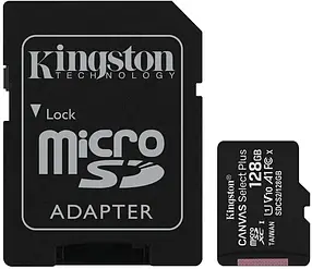 Kingston microSDXC 128GB Canvas Select Plus Class 10 UHS-I U1 V10 A1