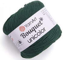 Пряжа Bouqet unicolor Yarnart-3221 темно-зелений