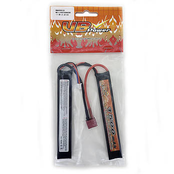 Акумулятор Li-Po 7.4V 1500mah - 2 stick 20-40C Т-конектор (VBPower) (для страйкболу), фото 4