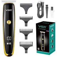 Триммер для стрижки электробритва для волос и бороды VGR V-966 Display профессиональная