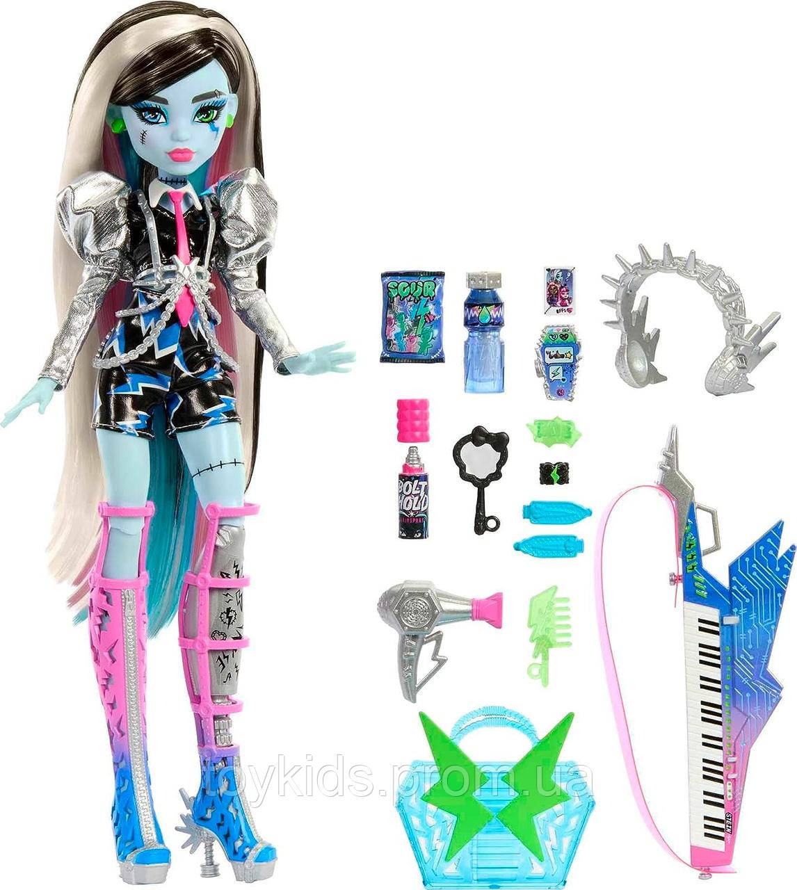 Ушкоджена упаковка Лялька Монстер Хай Френкі Штейн рок-зірка Monster High Frankie Stein Amped Up Rockstar Mattel HNF84