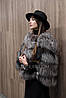 Кейп накидка з хутро чорнобурки, фото 5
