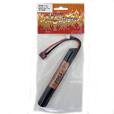 Акумулятор Li-Ion 7.4V 1500mAh - stick 20-40C круглий Т-конектор (VBPower) (для страйкболу), фото 4