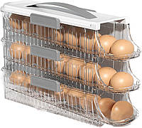 Органайзер контейнер для зберігання яєць на дверцята холодильника 3 яруси