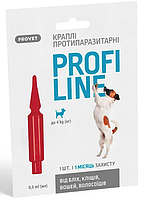 ProVet ПрофіЛайн краплі від бліх і кліщів для собак до 4 кг (1 піпетка)