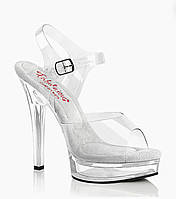Босоножки туфли силиконовые на платформе Pleaser USA прозрачные на каблуке для фитнес бикини Fabulicious